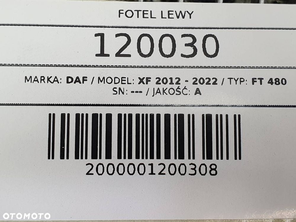 FOTEL LEWY PRZÓD KIEROWCY DAF XF 106 EUROPA LIFT 2021 PNEUMATYCZNY - 14