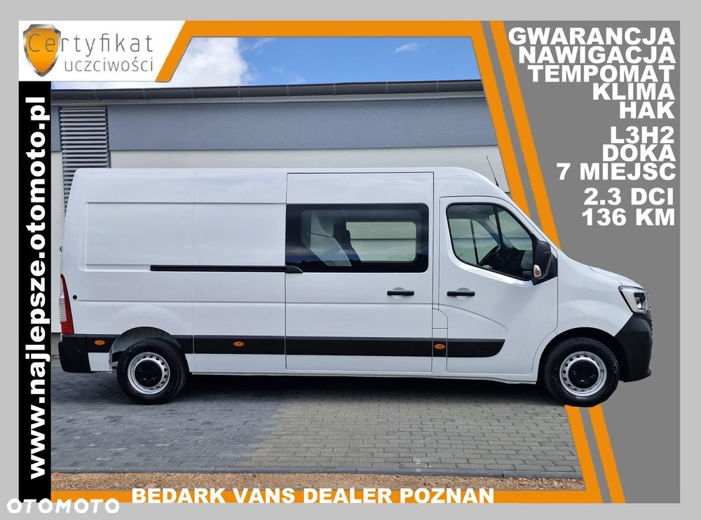 Opel Movano, L3H2, BRYGADÓWKA, 7 miejsc, DOKA, hak, nawigacja, tempomat, klima