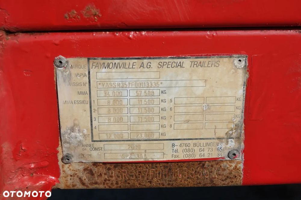 Faymonville SPZ-3AA / NACZEPA LAWETA / ROZCIĄGANA / 29 M / ZAWIESZENIE HYDRAULICZNE / OSIE SKRĘTNE - 28