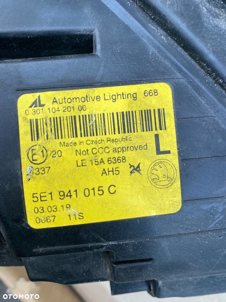 Skoda Octavia III 3 lift fl LAMPA PRZEDNIA LEWA  REFLEKTOR LEWY przedni  PRZÓD zwykła  EUROPA 5E1941015C Wwa - 9