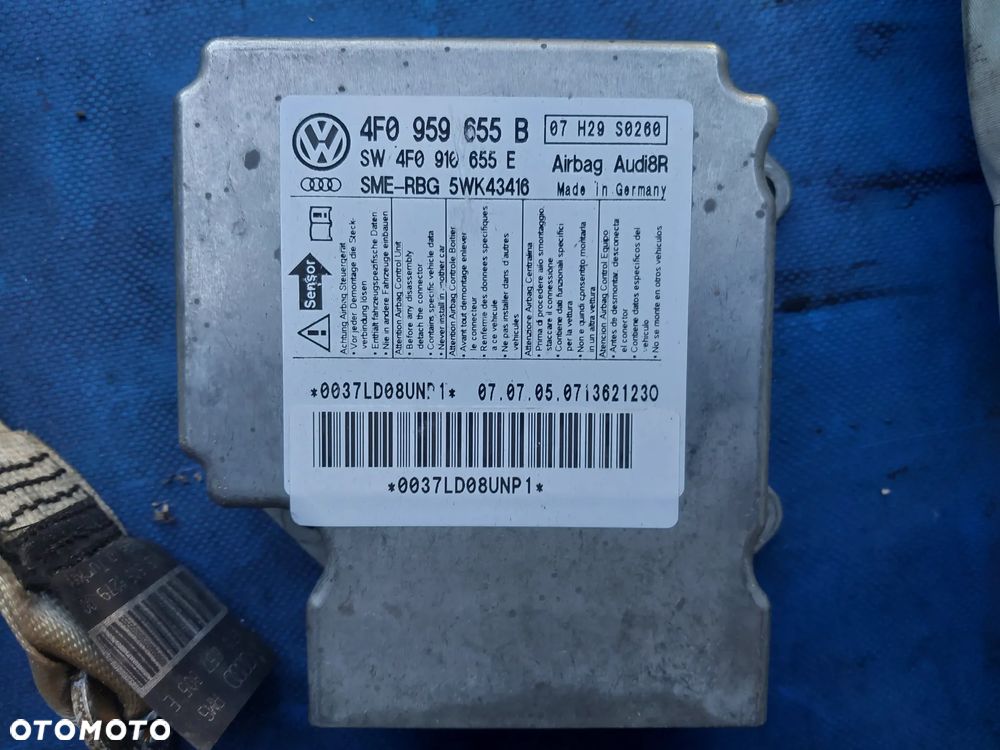 Pasy bezpieczeństwa poduszki air bag Audi A6 C6 Kombi Avant lewa prawa kurtyna poduszka powietrzna pasażera - 2