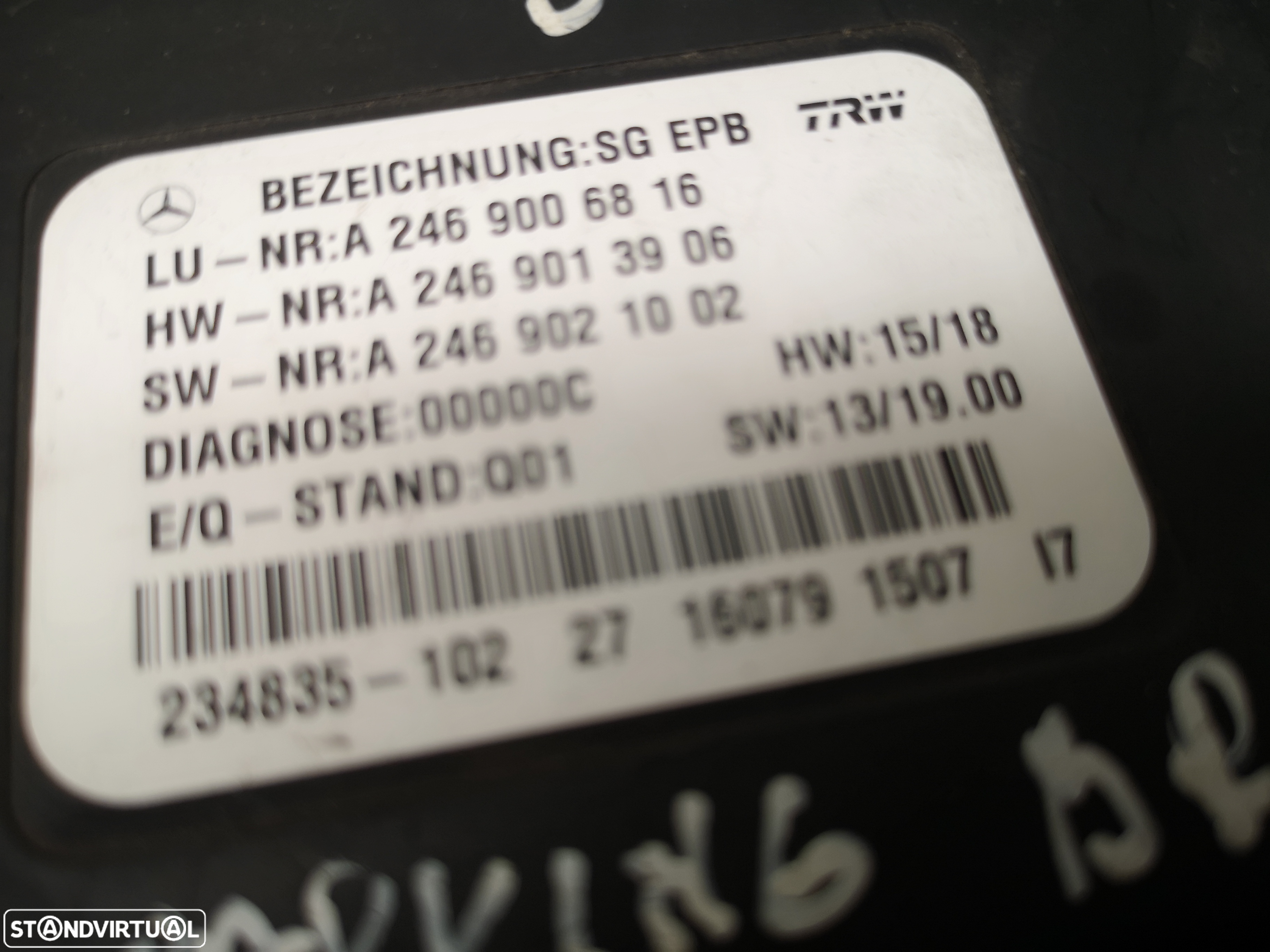 Centralina Módulo travão de mão Mercedes class a b cla gla W117 W176 w246 2014-2017 - 4