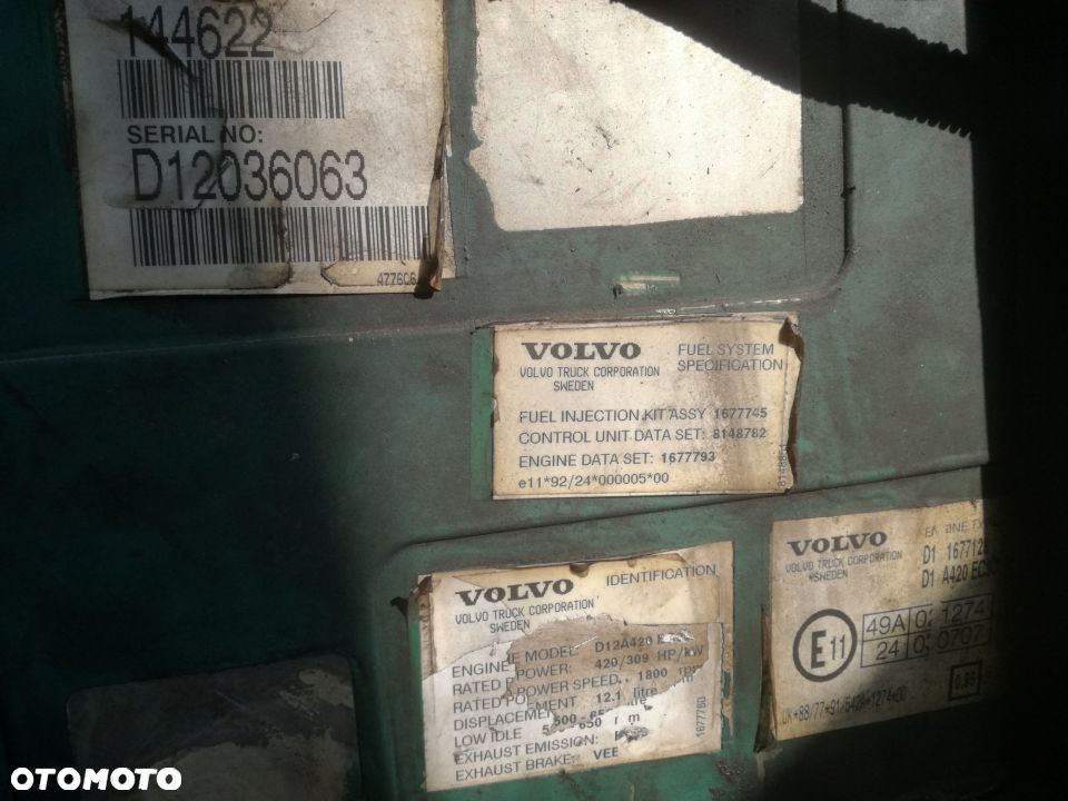 SILNIK VOLVO FH 12 420 KM. EUR. 2 - 3