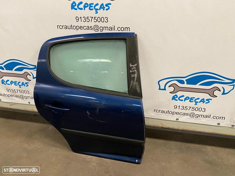PORTA TRASEIRA TRÁS DIREITA COMPLETA | PEUGEOT 207 | FECHO ELEVADOR MOTOR PUXADOR VIDRO; - 4