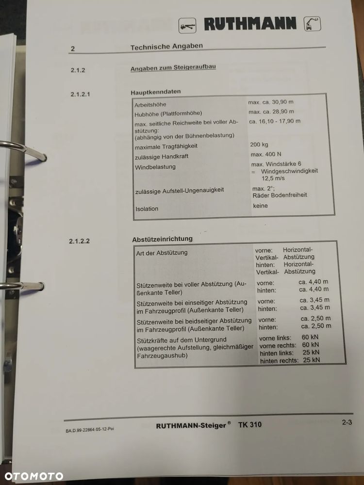 Mercedes-Benz Ruthmann Tk 310 Podnośnik koszowy zwyżka 31m - 7