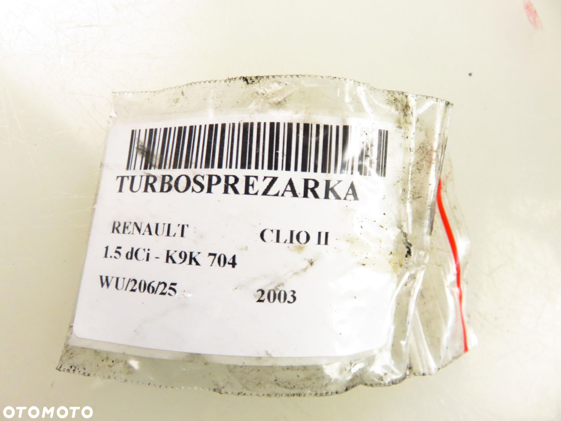 TURBOSPRĘŻARKA RENAULT CLIO II 1.5 dCi 5435970000 K9K 704 - 2