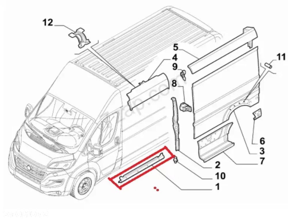 DUCATO BOXER JUMPER 2014- próg słupek poszycie lewy BOK - 6