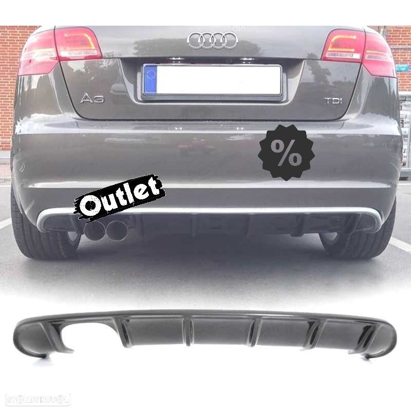 R024018C2 DIFUSOR PÁRA-CHOQUES TRASEIRO AUDI A3 8P 8PA SPORTBACK 08-12 LOOK S LI - 1