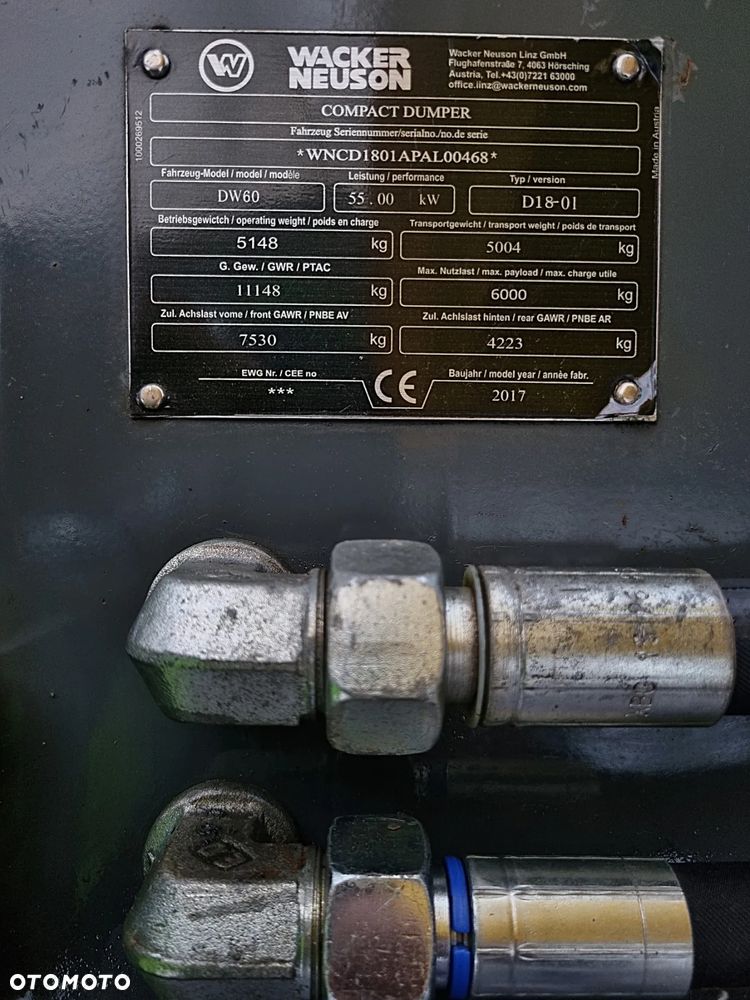 Wacker Neuson DW60 Wozidło 4x4 6 ton OBROTOWA koleba 1500mtg 2018 rok jak nowe z salonu PERKINS turbo silnik. Z Norwegii. Pełne sterowanie dżojstik REWERS HYDROSTATIC Ogrzewana Kabina Opony zero zużycia. Aktualna DEKRA. Kamera tył i Przód! Zero luzów i wycieków. Paka jak Nowa bez rys! - 24