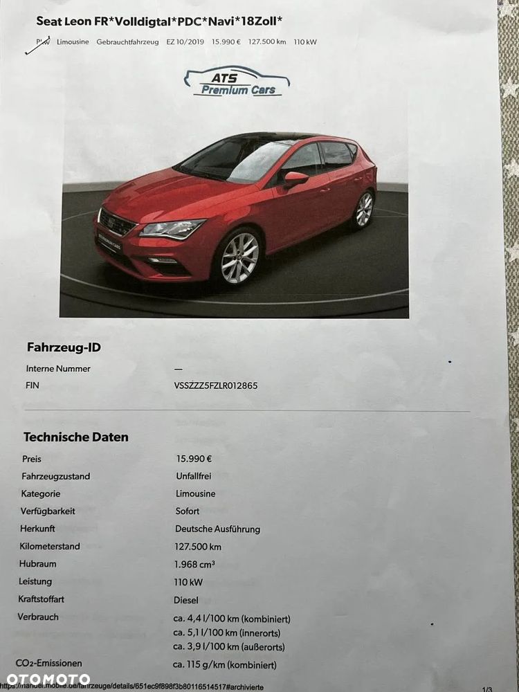 Seat Leon 2.0 TDI DPF Start&Stop DSG FR - 22