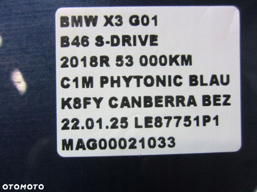 BMW X3 G01 X4 G02 BŁOTNIK LEWY PRZEDNI C1M PHYTONIC BLAU 7930973 7930973 - 13
