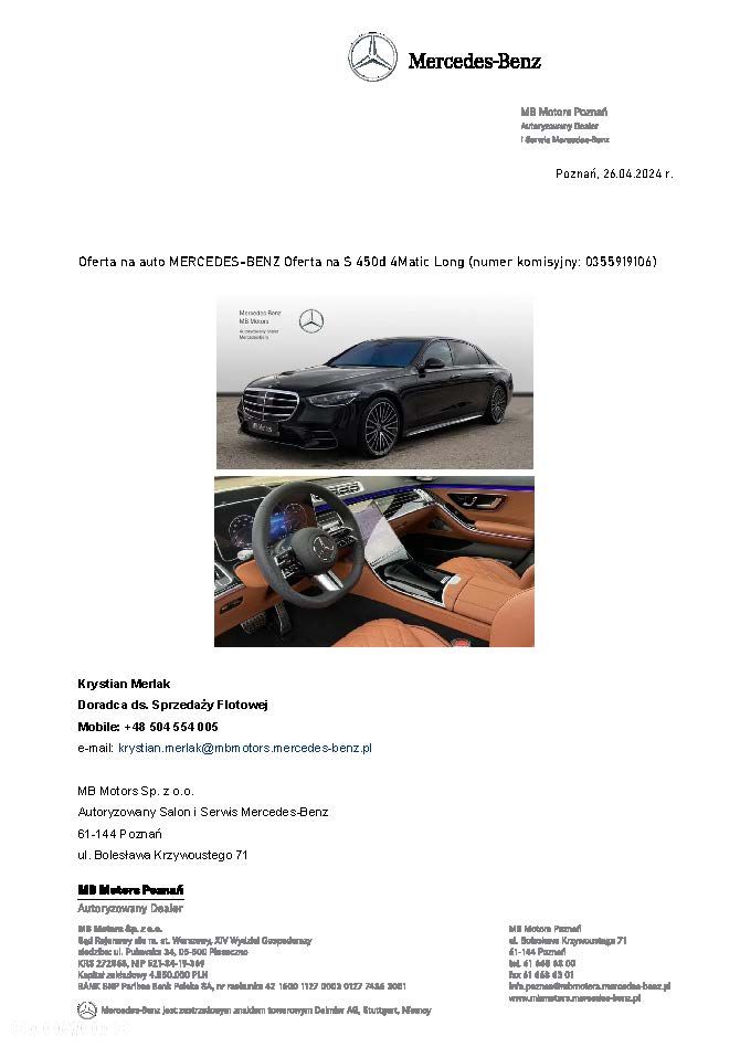 Mercedes-Benz Klasa S 450 d mHEV 4-Matic L AMG Line 9G-TRONIC - 33