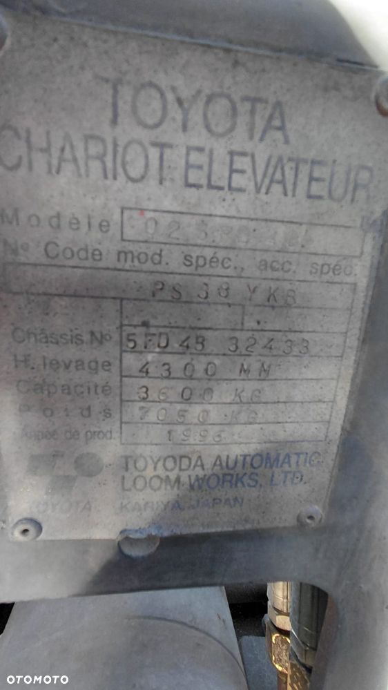 Toyota 5FD48 4.5T UDZWIG 4.3M DIZEL - 7