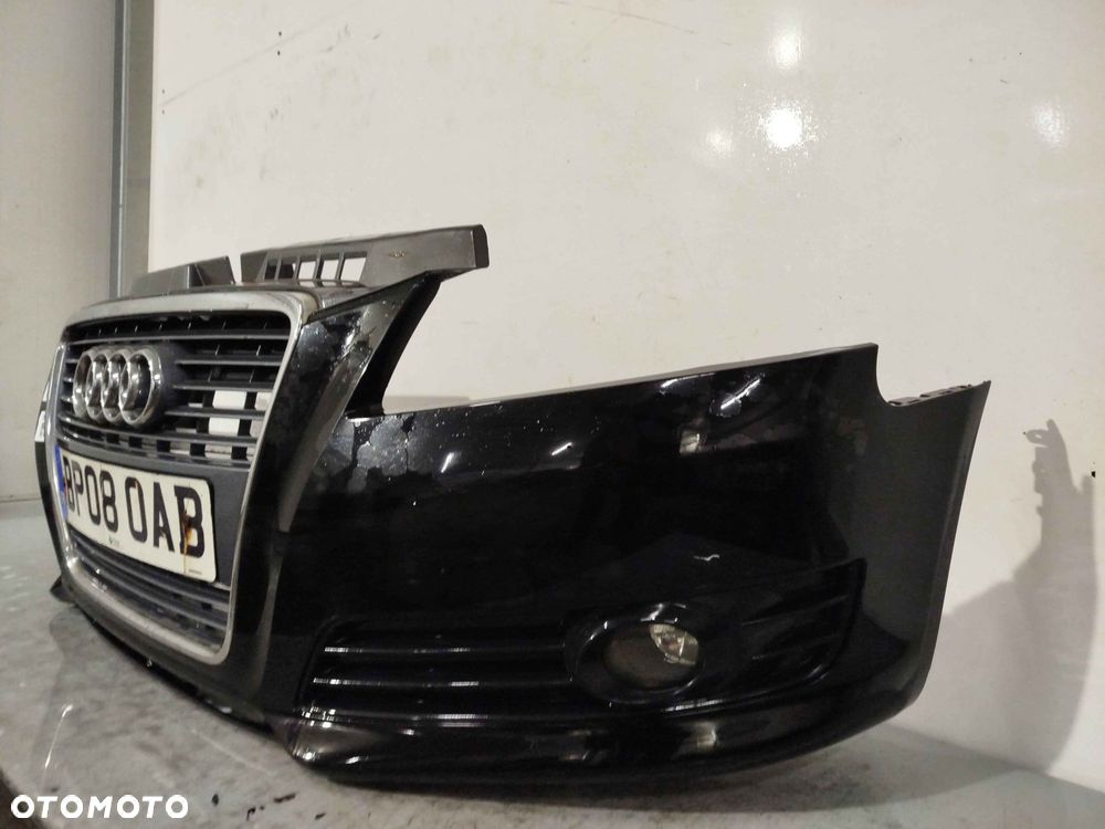 + ZDERZAK PRZÓD PRZEDNI AUDI A3 8P CABRIO DRUGI LIFT 2 FL LZ9Y CZARNY HALOGENY - 3