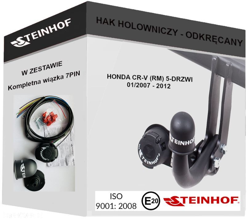 Hak Holowniczy + WIĄZKA 7PIN do Honda CR-V RE od 2007 do 2012 - 1