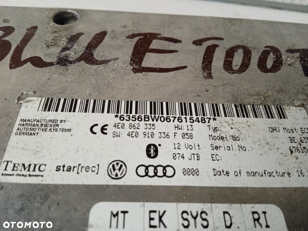 AUDI A6 C6 STEROWNIK MODUŁ BLUETOOTH 4E0862335 - 2