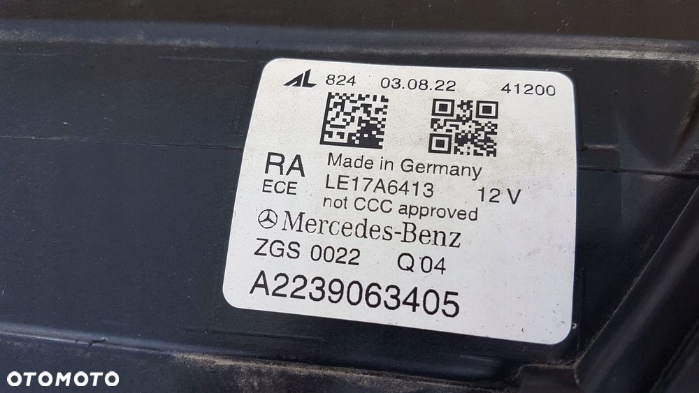 LAMPA PRZÓD PRAWA MERCEDES W223 S-KLASA DIGITAL LIGHT FULL LED A2239063405 - 11