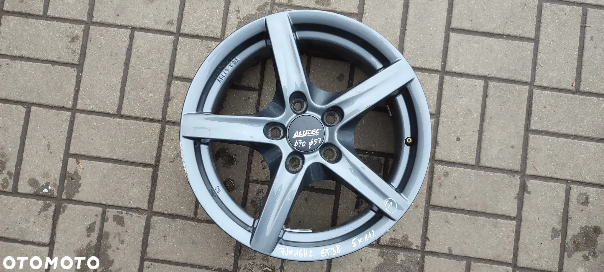 FELGI ALUMNIOWE 5x112 7Jx16 CALI ET38 ALUTEC fi57-70  AUDI VW SEAT SKODA KOMPLET 4 SZTUKI - 2