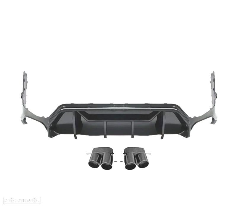 DIFUSOR BMW G20 G21 LCI 23-25 LOOK M PERFORMANCE PRETO BRILHANTE + PONTEIRAS DE ESCAPE - 2