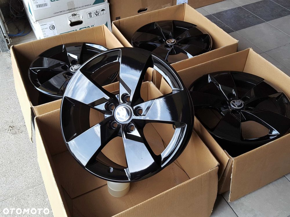 Alufelgi 17 5x112 Skoda Octavia Superb Yeti Karoq Kodiaq Czarne ! 223# - 2