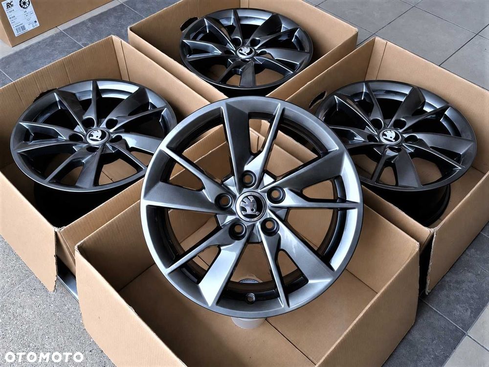 Alufelgi 16 5x112 Skoda Octavia Superb Yeti Karoq Nowe Chrom Shadow ! 607# - 2