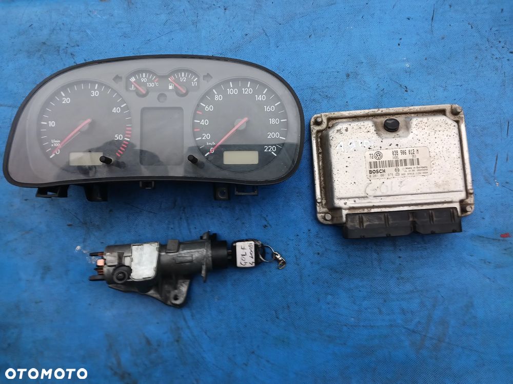 Zestaw startowy do odpalenia volkswagen Golf bora 1.9tdi 038906012M 0281001979 licznik 1J092080EJ stacyjka - 1