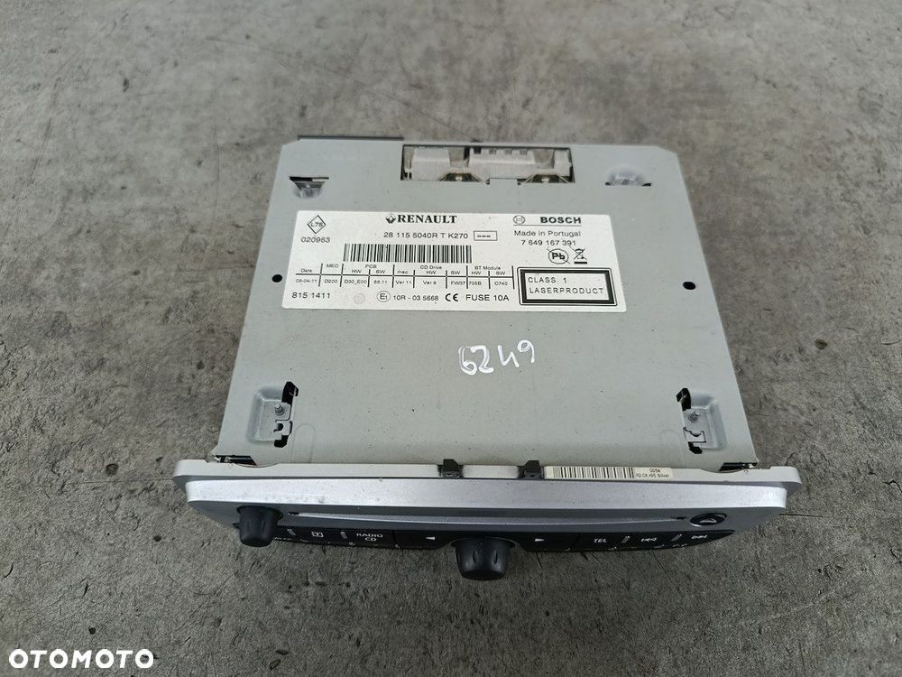 RADIO FABRYCZNE RENAULT SCENIC III 281155040R  7649167391 BOSCH - 2