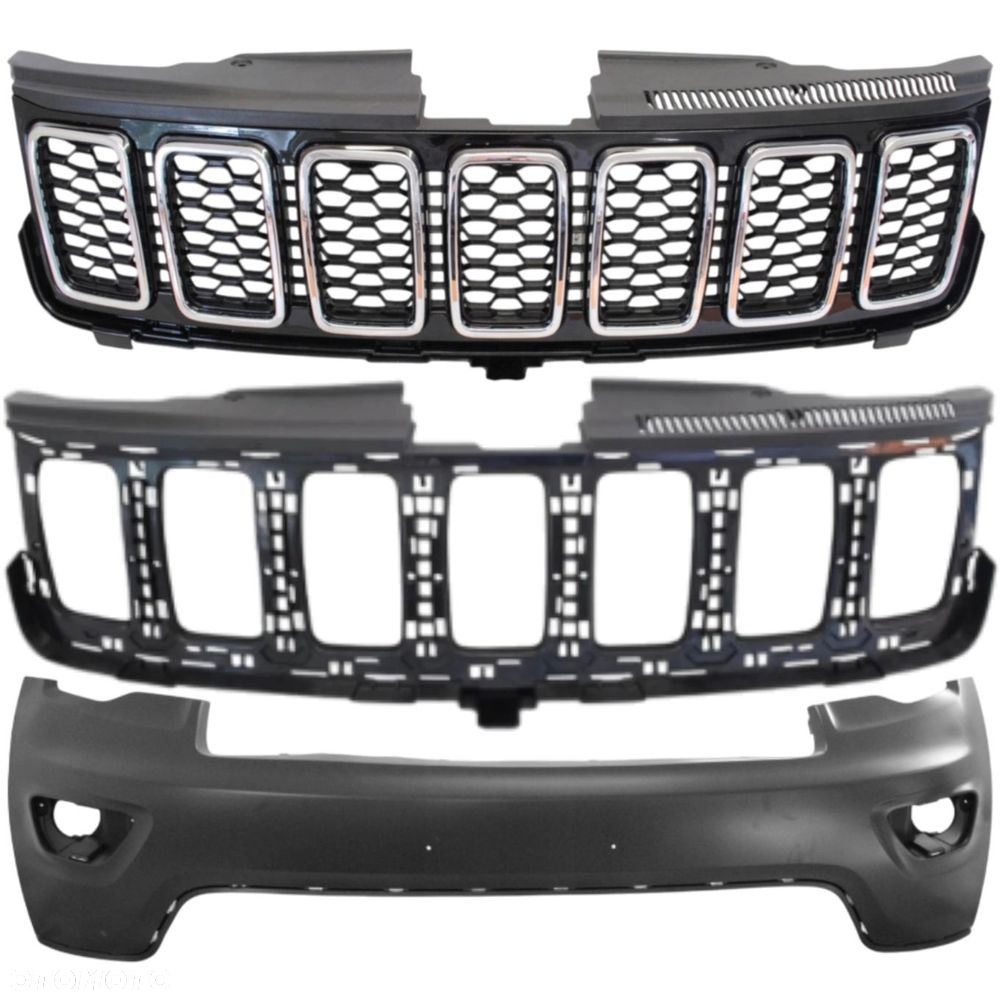 Jeep GRAND CHEROKEE WK2 2017+ atrapa grill zderzaka chrom mocowanie zderzak - 1