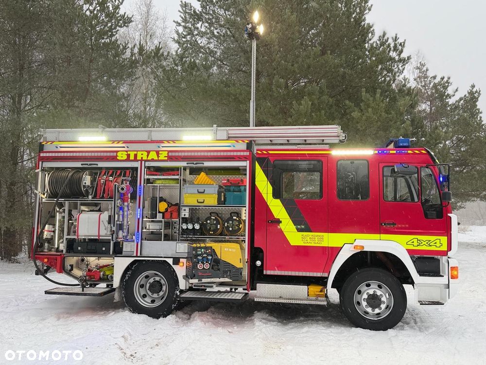 MAN Straż pożarna, Pojazd pożarniczy, Wóz strażacki, MAN L80 średni GBA 4x4 CNBOP, wyciągarka, 3000l wody, reduktor, blokady, mosty - 12