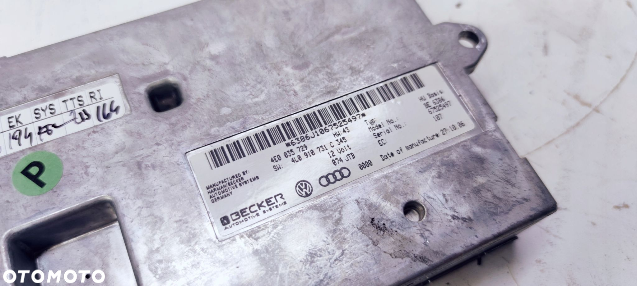 STEROWNIK MODUŁ MMI Q7 A6 C6 4E0035729 4L0910731C - 2