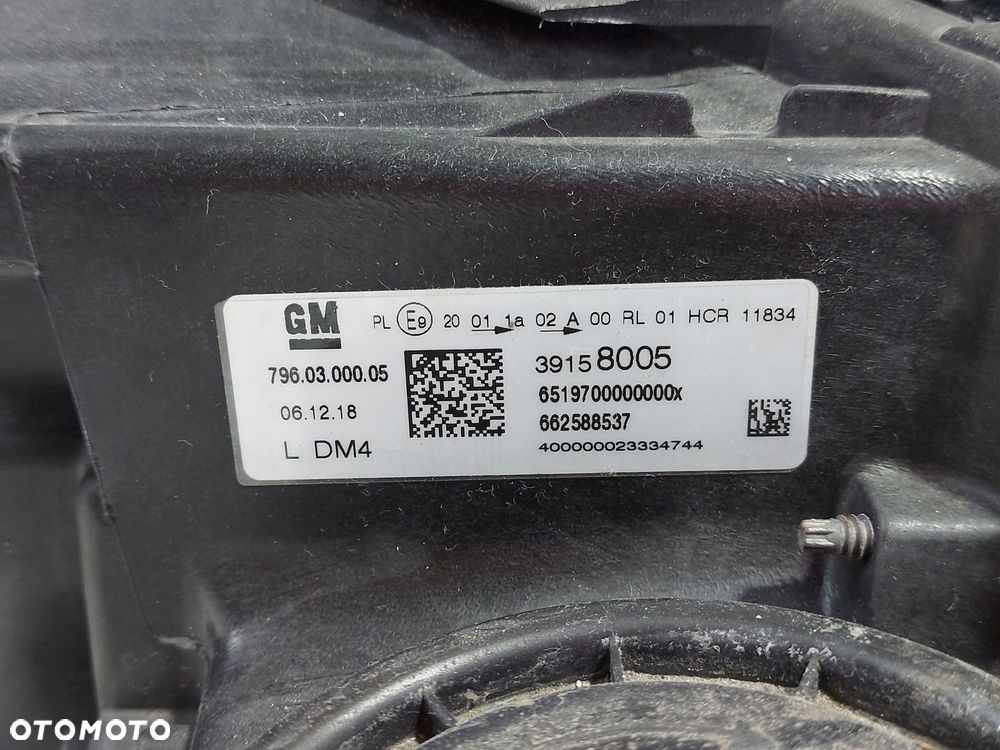 OPEL ASTRA K V 5 LAMPA LEWA LED GM 39158005 380 - 8