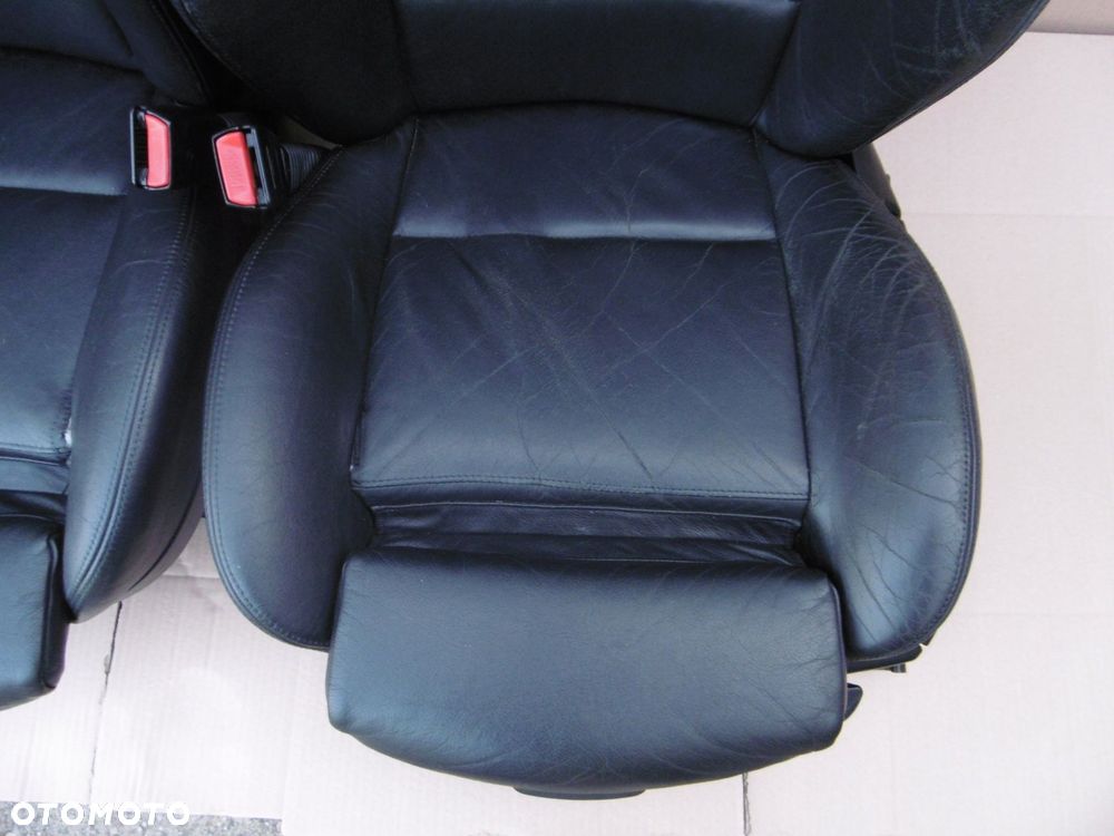 fotele przednie sportsize czarna skóra skórzane bmw e46 sedan kombi - 3