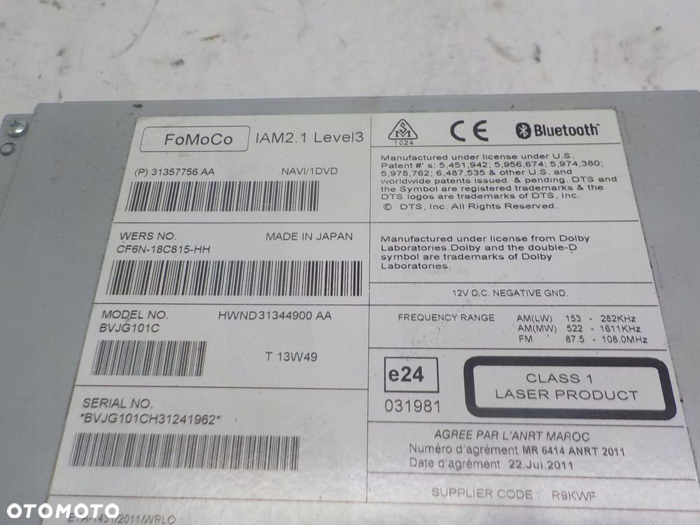 JAGUAR XF RADIO NAWIGACJA BLUETOOTH CF6N-18C815-HH - 3