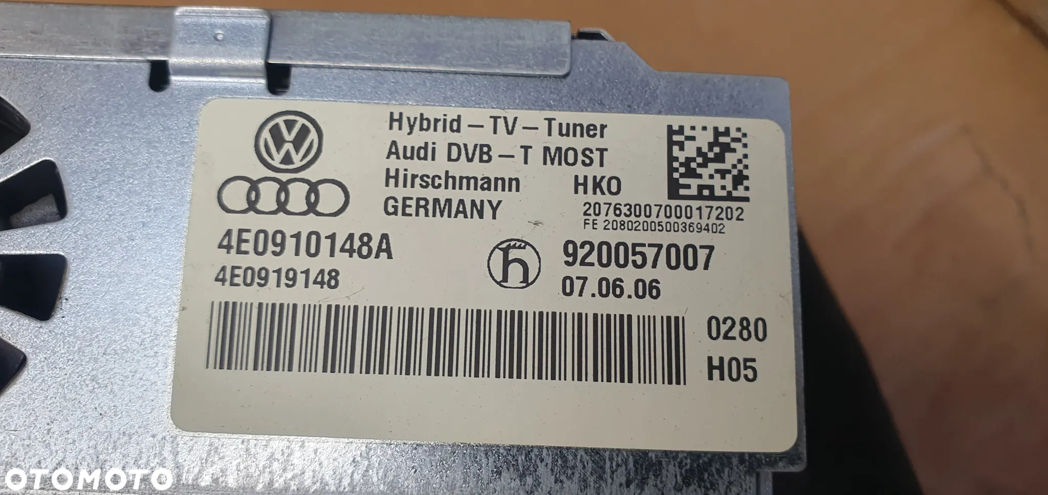 Moduł sterownik tuner TV Audi A8 D3 4E0910148A 4E0919148 - 5
