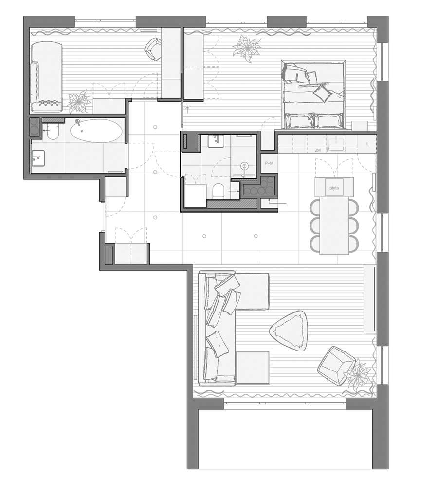 ModernMokotów|91 m²|pierwszy najem|ostatnie piętro|2 łazienki |2×klima