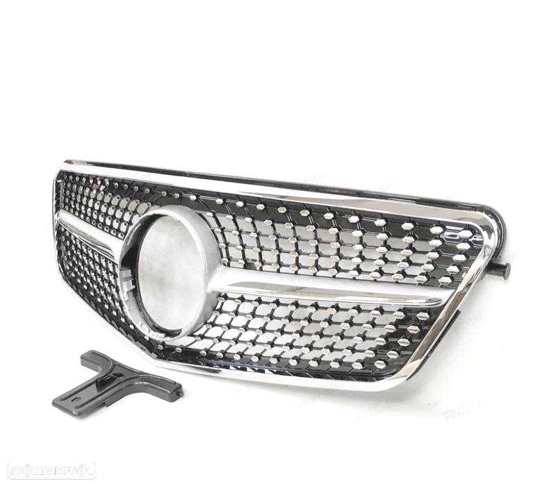 GRELHA FRONTAL MERCEDES W212 10-13  LOOK DIAMOND CROMADO - 3
