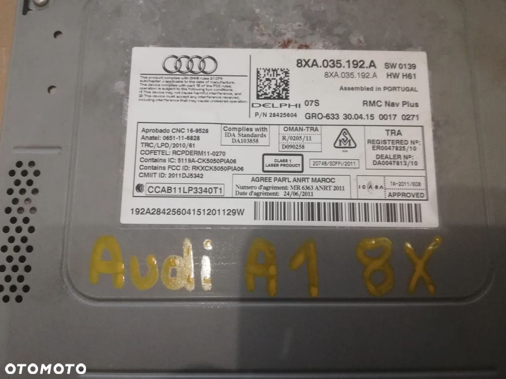 MMI NAVI JEDNOSTKA NAWIGACJA 8X0035192A AUDI A1 S1 - 3