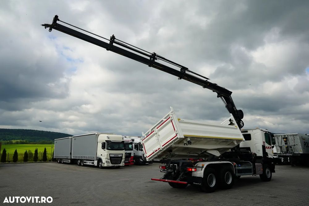 Renault K 380 / 6x4 / BASCUNĂ CU 2 LATE / BASCUNĂ HIDRAULICĂ + HIAB 211 EP-4 HDS / TELECOMANDĂ / CUPĂ / EURO 6 - 9
