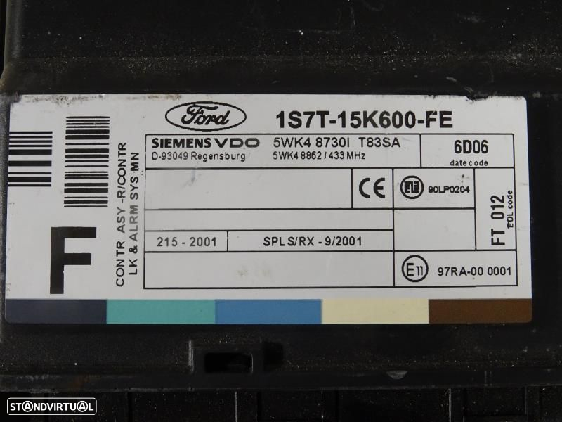 Módulo Confort Ford Focus (Daw, Dbw)  1S7t15k600fe / 5Wk4 8730I / 6D06 - 3