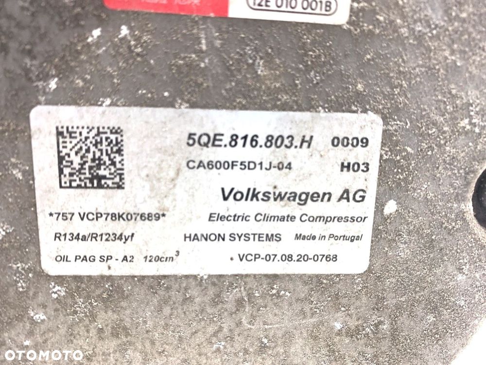 SPRĘŻARKA KLIMATYZACJI  SKODA SUPERB III Kombi (3V5) 2015 - 2022 1.4 TSI iV 160 kW [218 KM] - 5