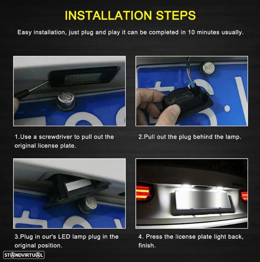 Par luz LED matrícula para BMW - 7