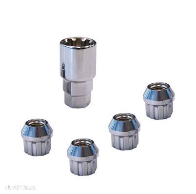 Set piulite auto antifurt Carpoint tip E , M12 x 1,25 conic, Daewoo Nissan Opel Subaru Suzuki - 1