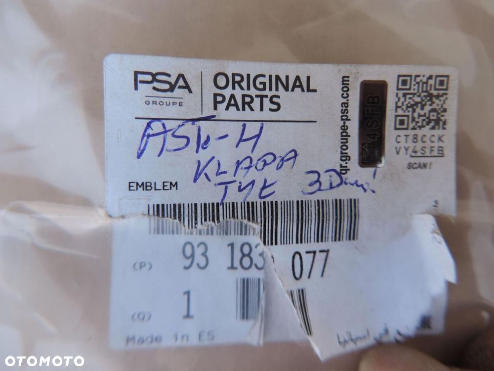 ZNACZEK EMBLEMAT KLAPY TYŁ OPEL ASTRA H HB 13171580 98183077 NOWY ORYGINAŁ - 4
