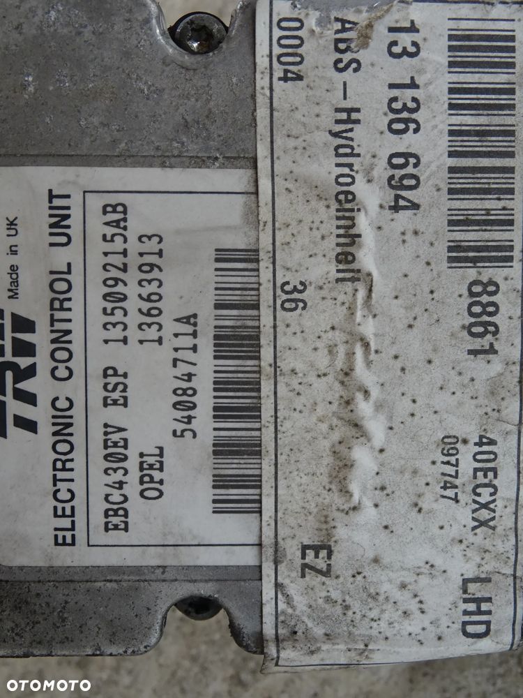 POMPA STEROWNIK ABS + ESP + TC OPEL VECTRA C GTS SIGNUM 54084711A 54084636H 2,2D 2,0T 3,2 V6 3,0 1,9 przycisk - 9