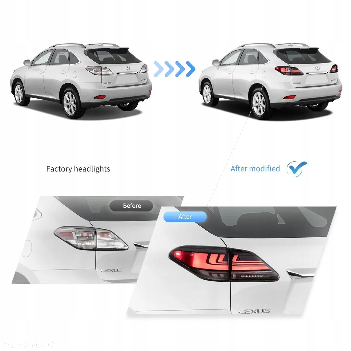 Lampy tyl ne kpl Vland Full Led Neon Diody Tuning Lexus RX III 3 2009-2015 - 10