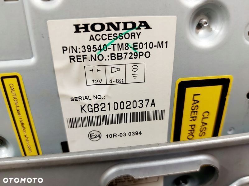 honda insight 2 ii radio nawigacja navi 39540-tm8-e010-m1 - 5