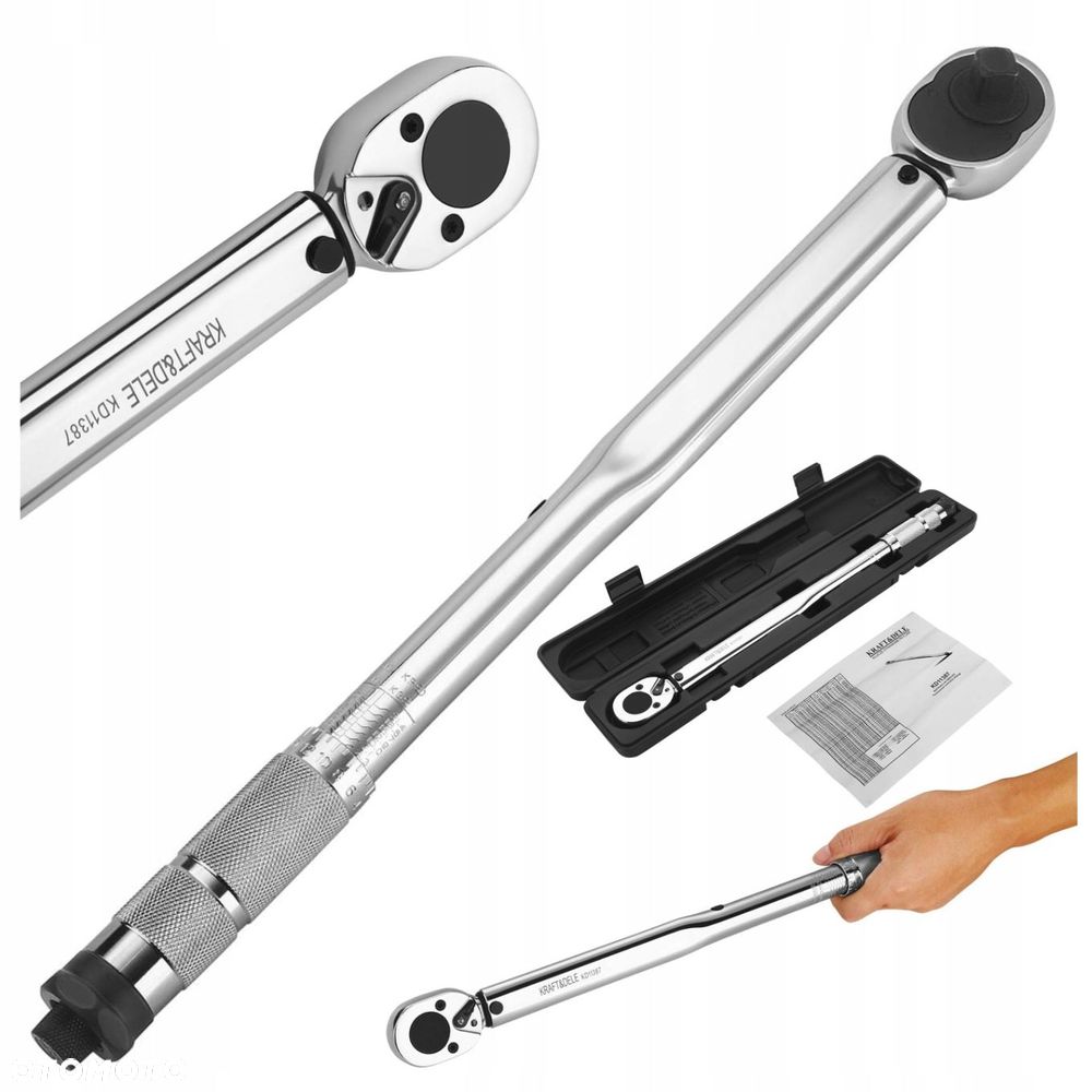 KRAFTDELE KLUCZ DYNAMOMETRYCZNY 1/2" 28-210Nm WALIZKA CERTYFIKAT KD11387 - 13