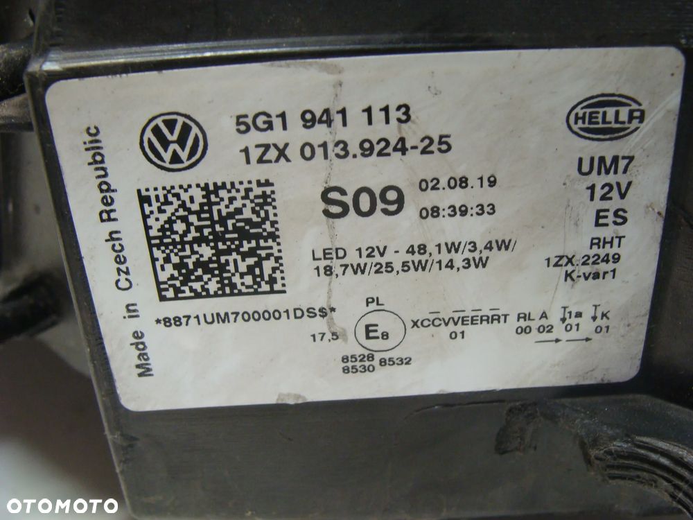 VW GOLF VII LIFT LAMPA PRZEDNIA LEWA 5G1941113 - 12