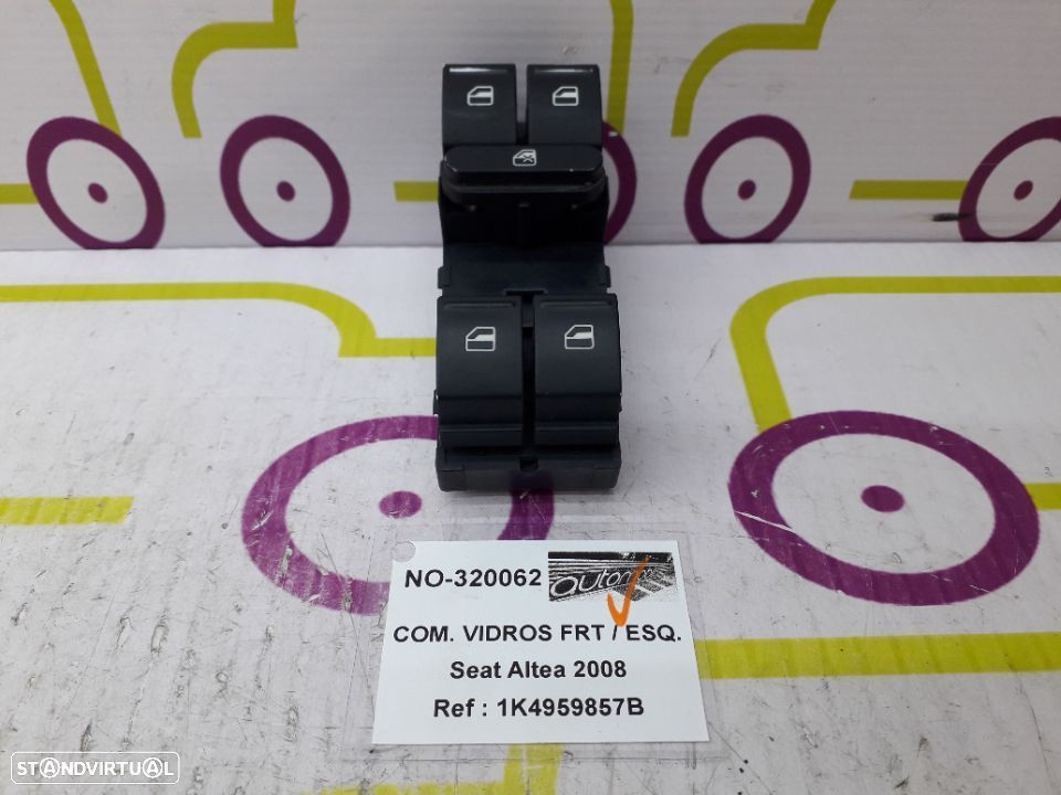 Comando de Vidros Frt / Esq Seat Altea de 2008 - Ref : 1K4959857B - NO320062 - 1