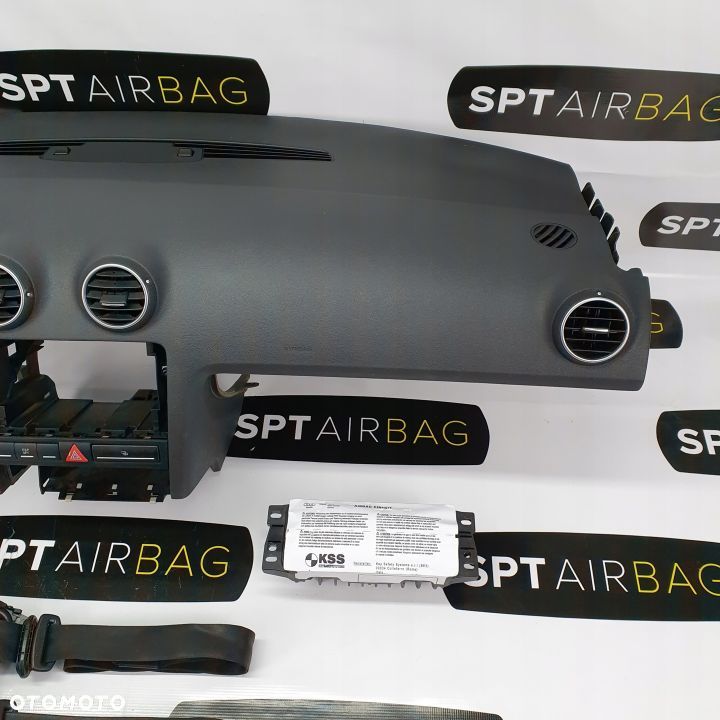 AUDI A3 8P DESKA ROZDZIELCZA KONSOLA KOKPIT PULPIT PODUSZKI AIRBAG AIR BAG PASY KIT SET - 3